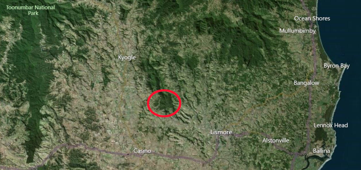 Satellite Image showing Bungabbee Forest